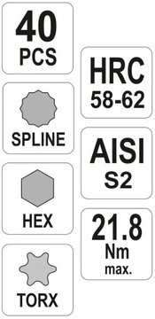 Набор бит 40 штук IMBUS TORX SPLINE STEEL CrV