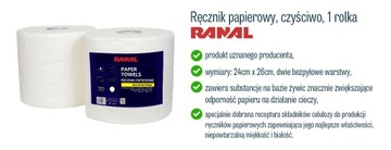 CZYŚCIWO RĘCZNIK PAPIEROWY BIAŁY 1 ROLKA RANAL