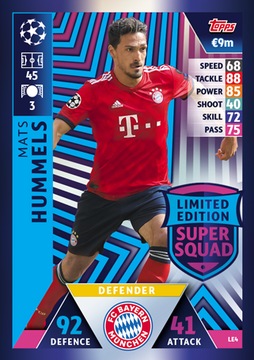 karta Champions league 18/19 2019 limited Hummels