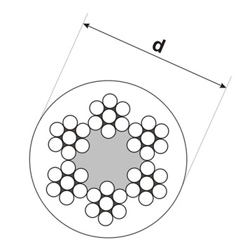 Трос стальной в изоляции ПВХ покрытием 4/5мм 6х7 10мб