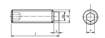 Установочный винт M10x20 с потайной головкой черный DIN915 5 шт.