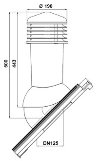 KOMINEK WENTYLACYJNY DO KARPIÓWKI W KORONKĘ 125 mm