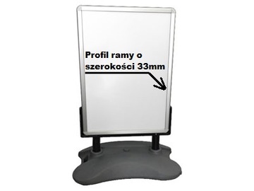 Potykacz reklamowy waterbase OWZ A1 z wymienną grafiką PROFIL 33MM ANODA!!!