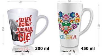 kubek latte z dowolnym nadrukiem - wzory