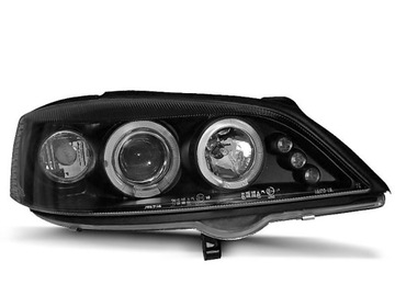 Lampy przód OPEL ASTRA G 98- BLACK Angel LED Ringi