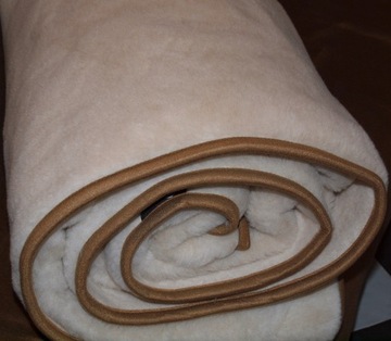 Camel Ciepły Gruby Gęsty Koc 260x200 Wełna 100%