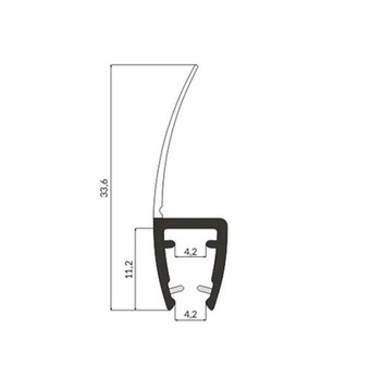 Уплотнитель для душевой кабины 3,5 - 5мм UK04 120см