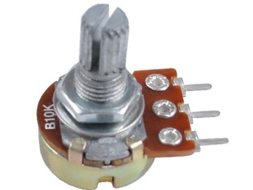 Potencjometr obrotowy 10K Ohm B (liniowy) l=15mm