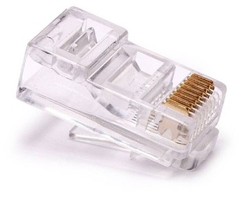 Wtyk RJ-45 50 SZT 8PIN kat. 5e na drut wtyk inter