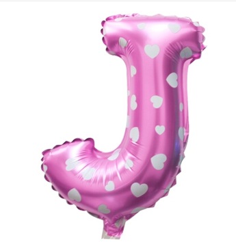 Balon Litery Literki Balon Różowa Roczek Literka J