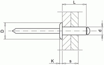 Заклепки потайные 4х6 ST/ST с плоской головкой, 1000 шт.