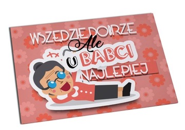 MAGNES NA LODÓWKĘ prezent dla BABCI 10X14