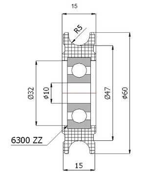 fi 60 РОЛИКЫ ДЛЯ ВЕРЕВКИ ролик для веревки fi 10