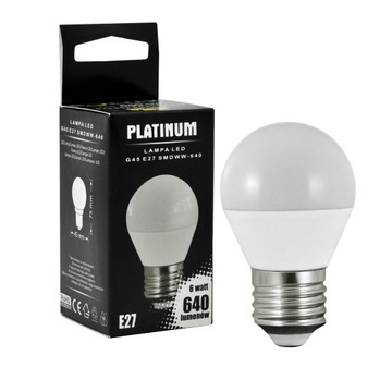 E27 LED SMD BALL G45 лампа 7Вт=50Вт 640лм ТЕПЛЫЙ