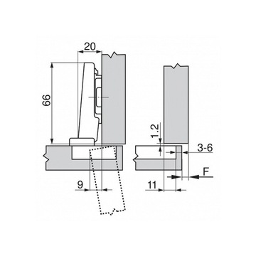 BLUM 71M2550 Петля CLIP прямая, накладная 100°