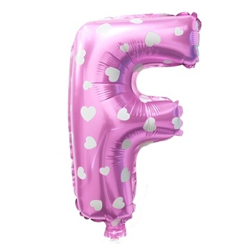 Balon Litery Literki Balon Różowa Roczek Literka F
