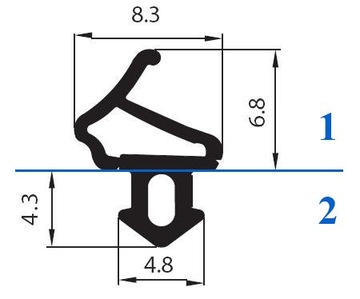 Уплотнитель для окон ПВХ С-1127 Veka