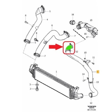 ШЛАНГ ТУРБОИНТЕРКУЛЕРА VOLVO C30 S40 V50 1.6D