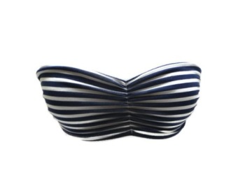 STRADIVARIUS TOP GRANATOWY BIAŁE PASKI S