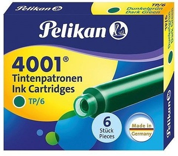 ЧЕРНИЛЬНЫЕ КАРТРИДЖИ PELIKAN ДЛЯ РУЧОК, 6 ШТ, ЗЕЛЕНЫЕ