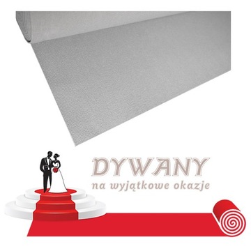 szary dywan na ślub chodnik wykładzina sz. 1m