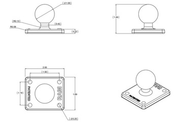 Квадратное монтажное основание RAM Mount RAM-B-347U