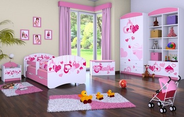 КРОВАТЬ 140/70 РОЗОВЫЙ ЯЩИК - HAPPYBABIES_PL