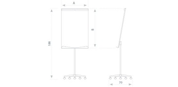 ФЛИПЧАРТ ДОСКА МАГНИТНАЯ ПОДВИЖНАЯ 70x100 КОЛЕСА