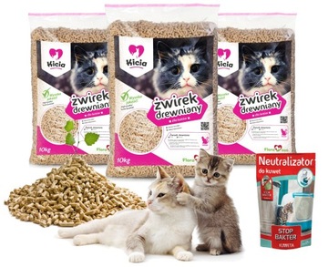 ŻWIREK DREWNIANY DO KUWET DLA KOTA + NEUTRALIZATOR