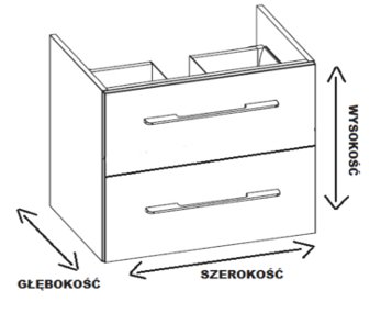 CZARNA SZAFKA ŁAZIENKOWA Z DĘBOWYM BLATEM! 50 CM