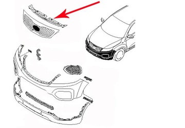 HORNÍ KRYT MŘÍŽKY PÁSY KIA SORENTO 2009-12 ORIG.