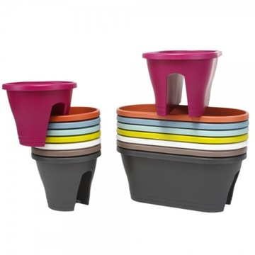 Итальянский балконный горшок UP 25x20/23 см белый