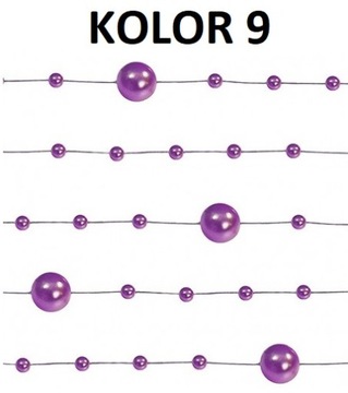 GIRLANDA PERŁOWA 5SZT 6,5 M GIRLANDY PERŁOWE 20KOL