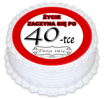 Opłatek CUKROWY TORT URODZINY 18 20 30 40 50 60 70