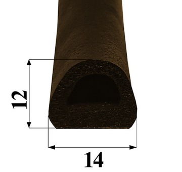 Самоклеящиеся уплотнители для окон Д 14х12мм КОРИЧНЕВЫЙ
