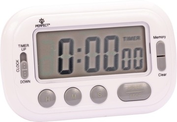 MINUTNIK Z PAMIĘCIĄ STOPER ZEGAR TIMER 24h LCD FV BIAŁY