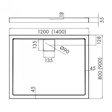 Mestia atira прямоугольный поднос для душа 140x80x5 см.