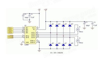 L298 КОНТРОЛЛЕР ШАГОВОГО ДВИГАТЕЛЯ ИЛИ два двигателя постоянного тока