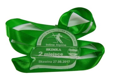 MEDAL z wstążką wyróżnienie grawer pleksi 10 szt.