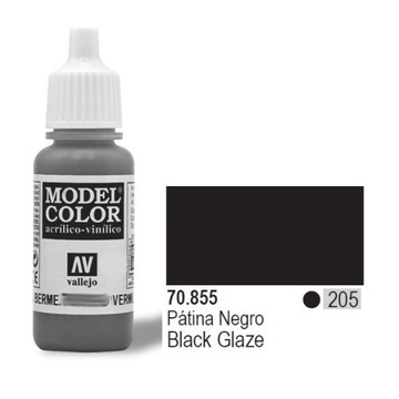 Vallejo Model Color 70.855 ЧЕРНАЯ ГЛАЗУРЬ 17 мл