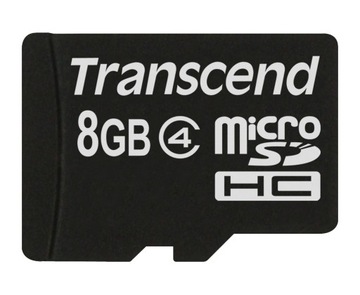 TRANSCEND 8 GB micro SD microSD SDHC Class 4 +a SD