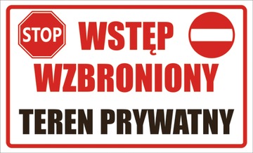 TEREN PRYWATNY Tabliczka 32x19,5 cm PROMOCJ!