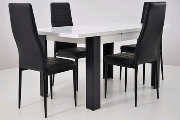 Комплект СТОЛ И 4 СТУЛА для гостиной, РАСШИРЯЕМЫЙ, БЕЛЫЙ