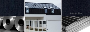 Blacha tytan cynk patyna VmZinc Anthra gr 0,65mm arkusze 1x2m WYSYŁKA RULON
