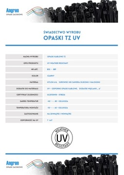 Кабельные стяжки, сертифицированные УФ-излучением, 540 x 8 мм C