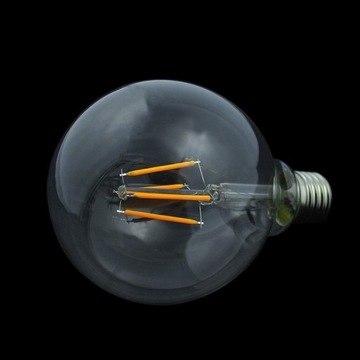 МОЩНАЯ БОЛЬШАЯ СВЕТОДИОДНАЯ ЛАМПОЧКА НА НИТИ 6ВТ G95 ЯНТАРНАЯ