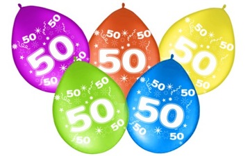 Balony Cyfra 50 PIĘĆDZIESIĄT Urodziny Party Balon