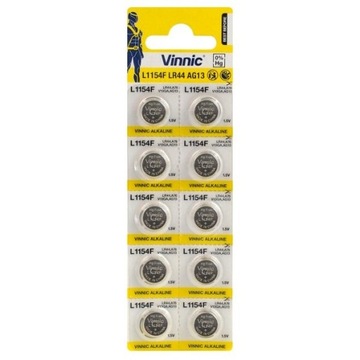 BATERIA VINNIC AG13 L1154 LR44 A76 **10SZT**