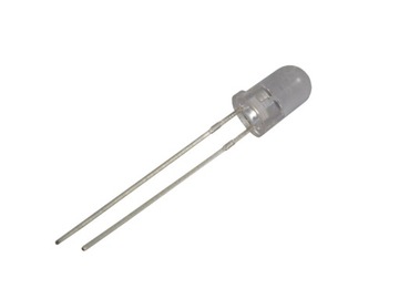 LED 5mm 12V biała ciepła clear