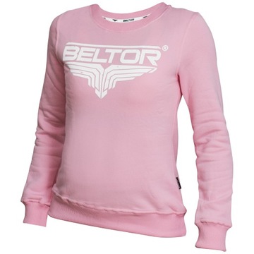 BELTOR BW BLUZA DAMSKA GIRL CLASSIC CREWNECK RÓŻOWA PINK S LOGO BAWEŁNA